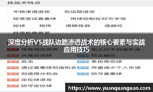 深度分析V5战队边路渗透战术的核心要素与实战应用技巧